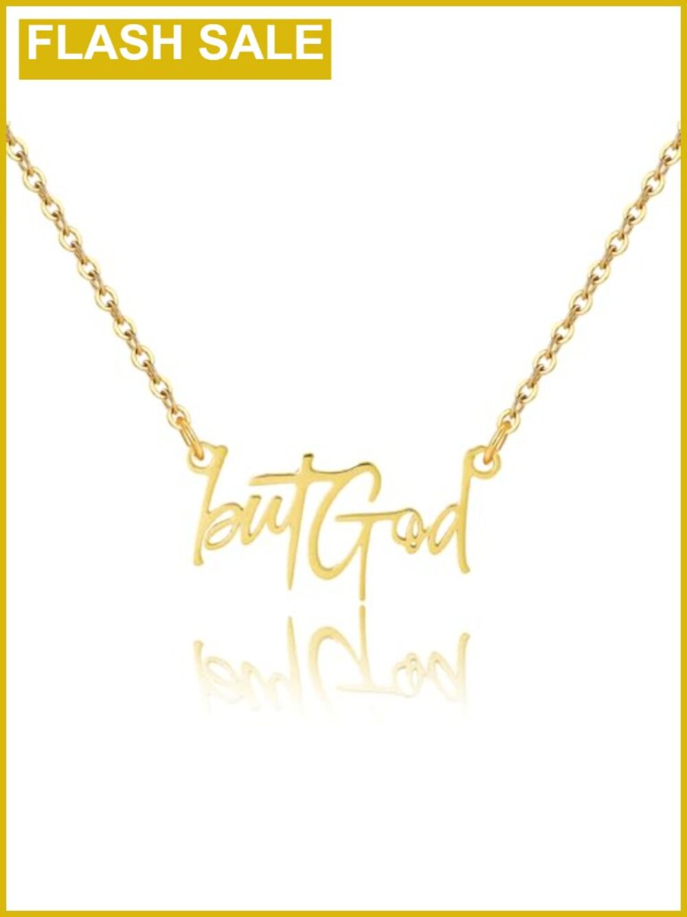 Stainless Steel But God Pendant Necklace Inspirational Faith Jewelry Gift